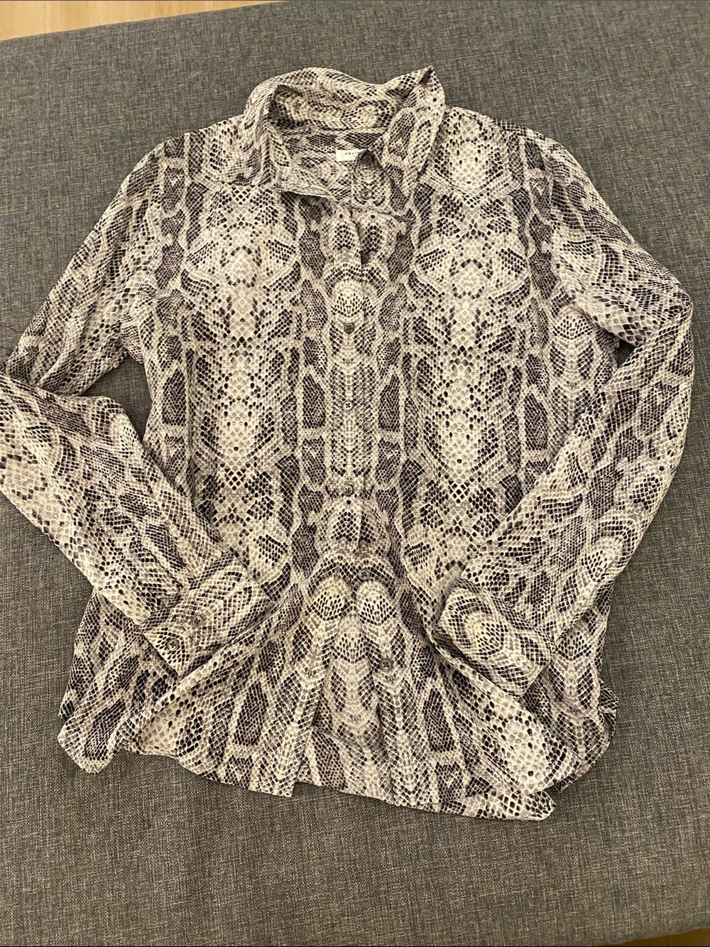 Equipment Snake-Print Button-Down Shirt - Brown & Cream